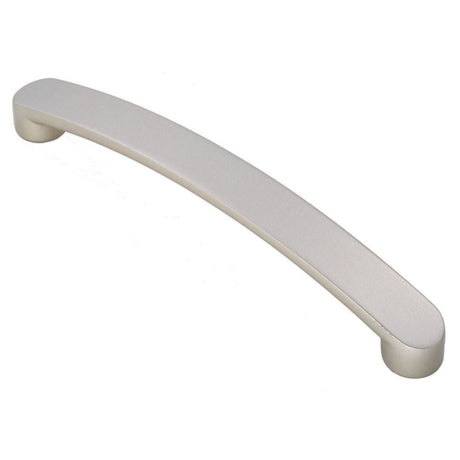 Finger Tip Design Cabinet Hardware Satin Nickel / Cabinet Pull Handles / 160mm c/c FTD - Radius End Flat Bow Handle 160mm - Satin Nickel