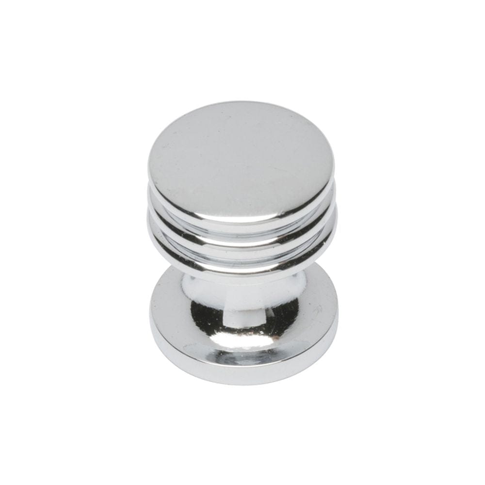 Finger Tip Design Cabinet Hardware Polished Chrome / Cabinet Knobs FTD - Ringed Knob - Polished Chrome