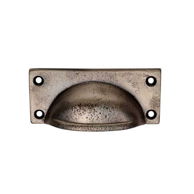 Finger Tip Design Cabinet Hardware Pewter Effect / Cabinet Cup Pulls FTD - Square Plate Cup Handle - Pewter Effect
