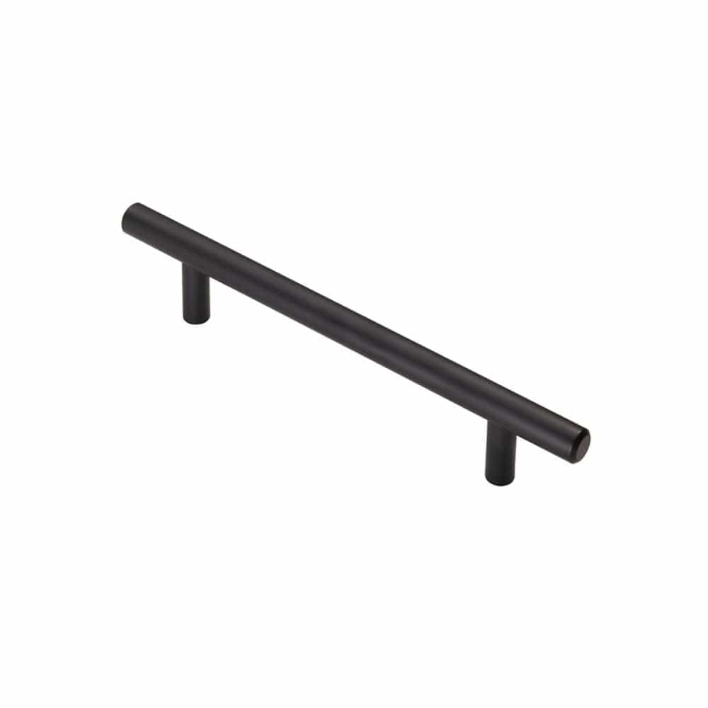 Finger Tip Design Cabinet Hardware Matt Black / Cabinet Pull Handles / 128mm c/c FTD - Steel T-Bar Handle 128mm - Matt Black