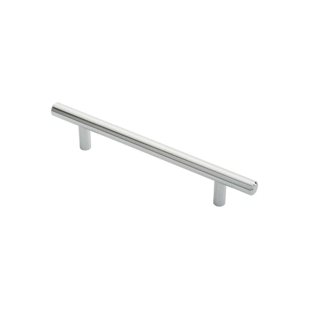 Finger Tip Design Cabinet Hardware Polished Chrome / Cabinet Pull Handles / 128mm c/c FTD - Steel T-Bar Handle 128mm - Polished Chrome