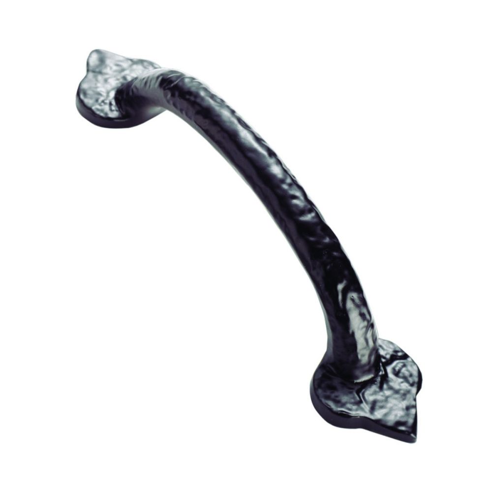 High quality image of FTD - Fleur de Lys Hammered Pull Handle - Black Antique | Sku. ftd1068bba | Trade Door Handles, Kendal.