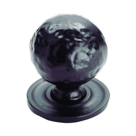 This is an image of a FTD - Hammered Pattern Ball Knob - Black Antique that is availble to order from Trade Door Handles in Kendal.