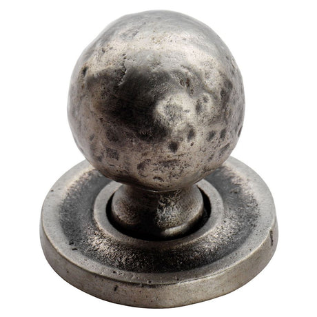 This is an image of a FTD - Hammered Pattern Ball Knob - Pewter Effect that is availble to order from Trade Door Handles in Kendal.