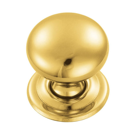 This is an image of a FTD - Hollow Victorian Knob 32mm - Polished Brass that is availble to order from Trade Door Handles in Kendal.