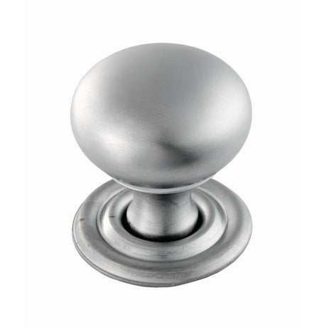 This is an image of a FTD - Hollow Victorian Knob 32mm - Satin Chrome that is availble to order from Trade Door Handles in Kendal.