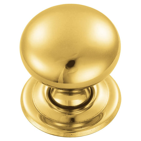 This is an image of a FTD - Hollow Victorian Knob 38mm - Polished Brass that is availble to order from Trade Door Handles in Kendal.