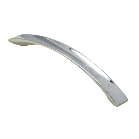 This is an image of a FTD - Concave Bow Handle 128mm - Polished Chrome that is availble to order from Trade Door Handles in Kendal.