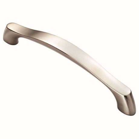 This is an image of a FTD - Chunky Arched Grip Handle 160mm - Satin Nickel that is availble to order from Trade Door Handles in Kendal.