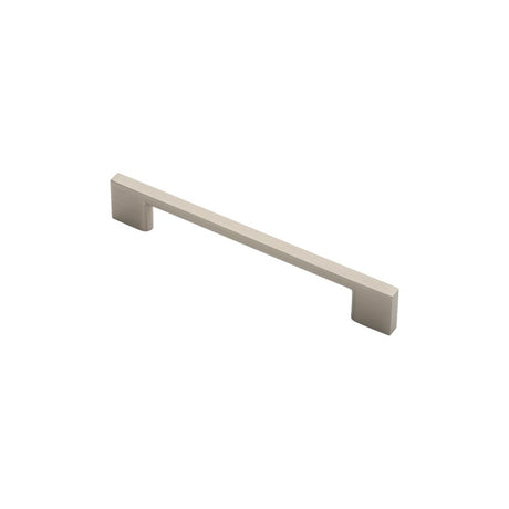 This is an image of a FTD - Slim D Handle 152mm Satin Nickel - Satin Nickel that is availble to order from Trade Door Handles in Kendal.