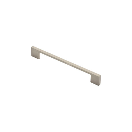 This is an image of a FTD - Slim D Handle 190mm Satin Nickel - Satin Nickel that is availble to order from Trade Door Handles in Kendal.