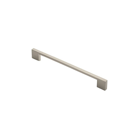 This is an image of a FTD - Slim D Handle 220mm Satin Nickel - Satin Nickel that is availble to order from Trade Door Handles in Kendal.