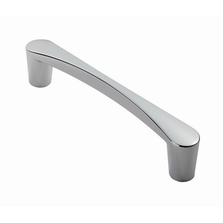 This is an image of a FTD - Venturi D Handle 128mm - Polished Chrome that is availble to order from Trade Door Handles in Kendal.