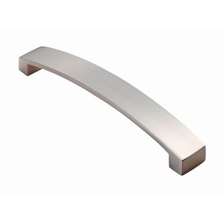 This is an image of a FTD - Curva Bow Handle 160mm - Satin Nickel that is availble to order from Trade Door Handles in Kendal.