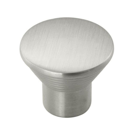 This is an image of a FTD - Aztec Ringed Knob 30mm - Satin Nickel that is availble to order from Trade Door Handles in Kendal.