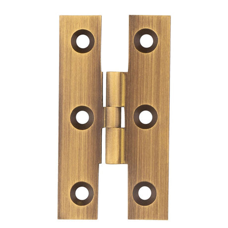 This is an image of a FTD - H Pattern Hinge - Antique Brass that is availble to order from Trade Door Handles in Kendal.