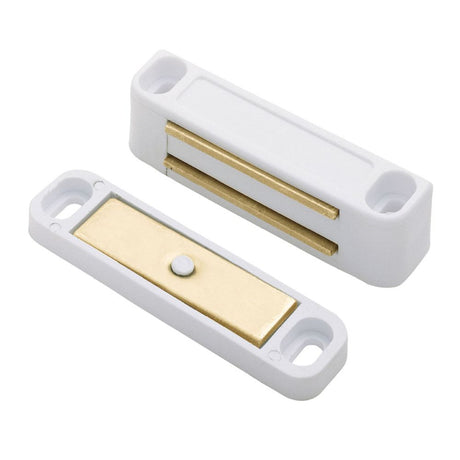 This is an image of a FTD - Deluxe Nylon Magnetic Catch - Nylon White that is availble to order from Trade Door Handles in Kendal.
