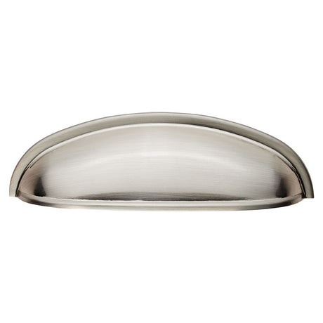 This is an image of a FTD - Modern Shaker Cup Pull 96mm - Satin Nickel that is availble to order from Trade Door Handles in Kendal.