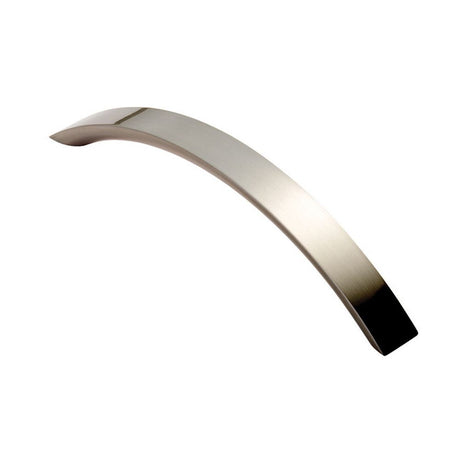 This is an image of a FTD - Curved Convex Grip Handle - Satin Nickel that is availble to order from Trade Door Handles in Kendal.