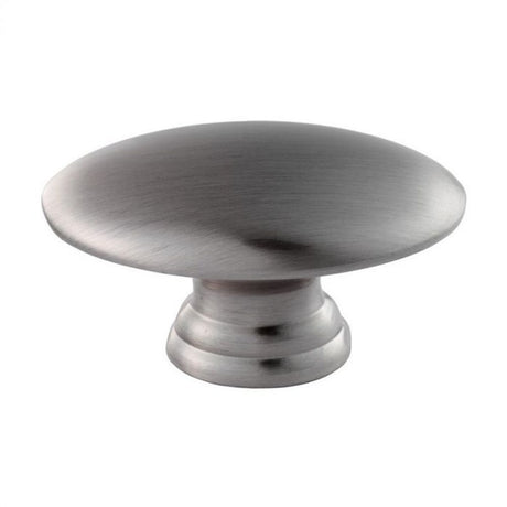 This is an image of a FTD - Oval Knob - Satin Nickel that is availble to order from Trade Door Handles in Kendal.