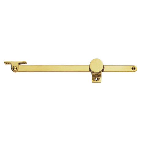 This is an image of a Carlisle Brass - Screw Down Pattern Casement Stay - Polished Brass that is availble to order from Trade Door Handles in Kendal.