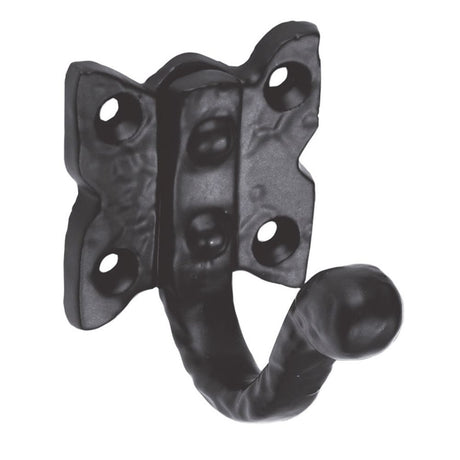 This is an image of a Ludlow - Single Wardrobe Hook - Black Antique that is availble to order from Trade Door Handles in Kendal.