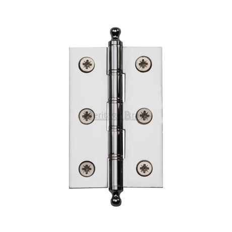 Heritage Brass Hinges Polished Chrome / Washered Hinges / 3" (76mm) Heritage Brass - 3" x 2" Hinge with Finial Polished Chrome Finish