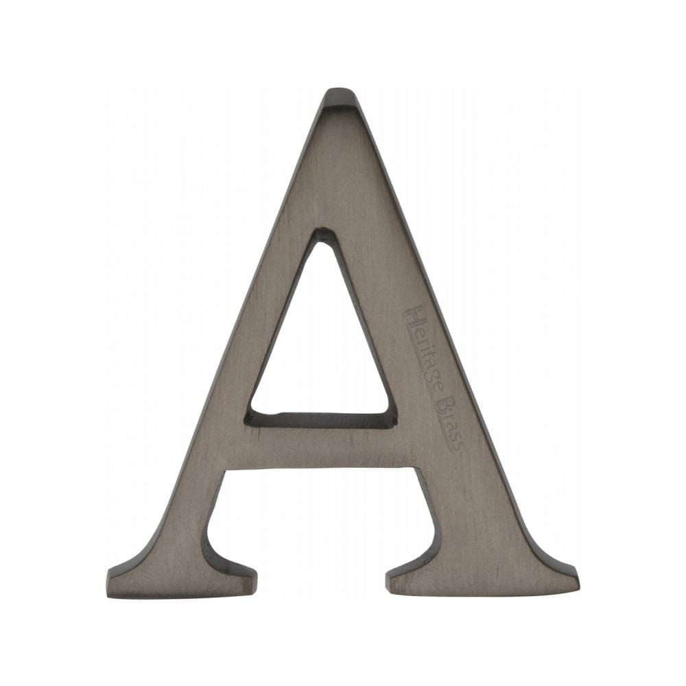 Heritage Brass Door Furniture Matt Bronze / Letters / A Heritage Brass - Alphabet A Pin Fix 51mm (2") Matt Bronze Finish
