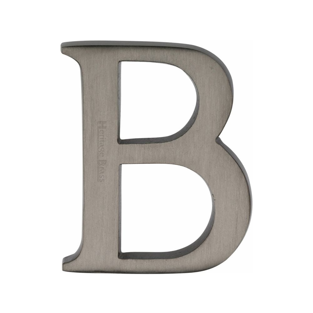 Heritage Brass Door Furniture Matt Bronze / Letters / B Heritage Brass - Alphabet B Pin Fix 51mm (2") Matt Bronze Finish