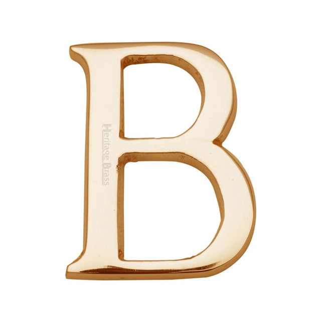 Heritage Brass Door Furniture Polished Brass / Letters / B Heritage Brass - Alphabet B Pin Fix 51mm (2") Polished Brass Finish