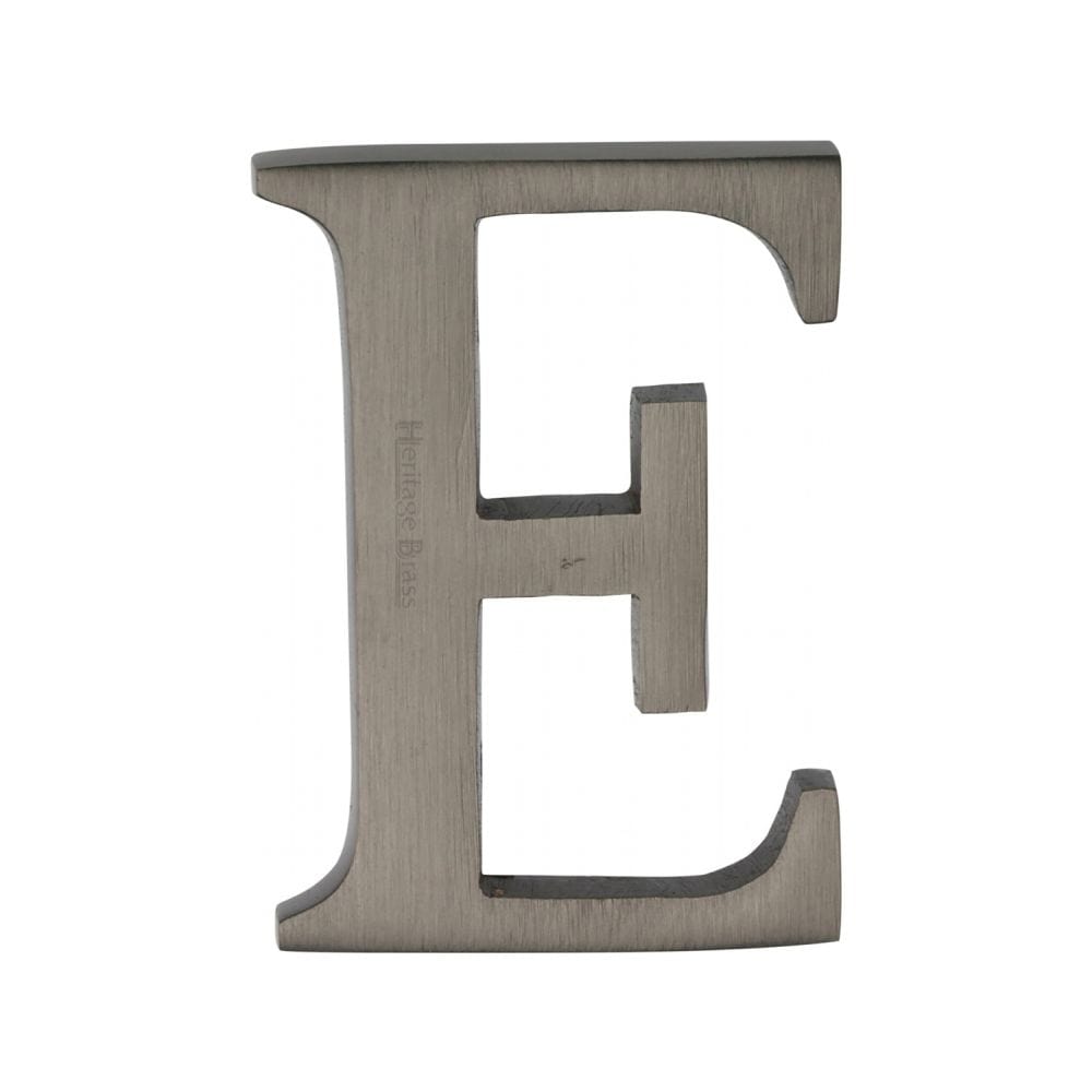 Heritage Brass Door Furniture Matt Bronze / Letters / E Heritage Brass - Alphabet E Pin Fix 51mm (2") Matt Bronze Finish