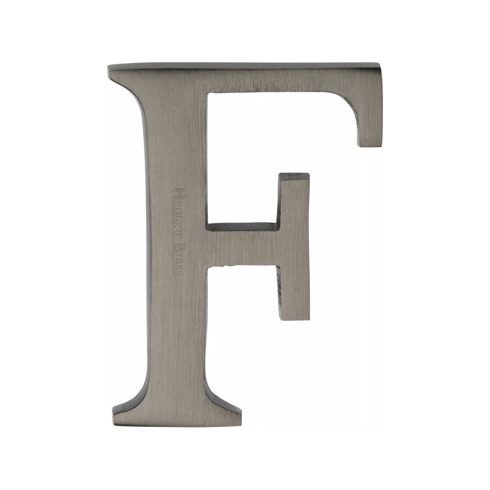 Heritage Brass Door Furniture Matt Bronze / Letters / F Heritage Brass - Alphabet F Pin Fix 51mm (2") Matt Bronze Finish