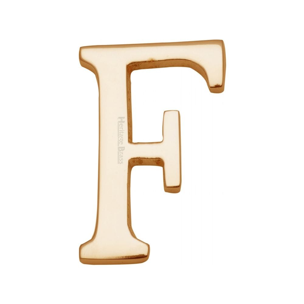 Heritage Brass Door Furniture Polished Brass / Letters / F Heritage Brass - Alphabet F Pin Fix 51mm (2") Polished Brass Finish