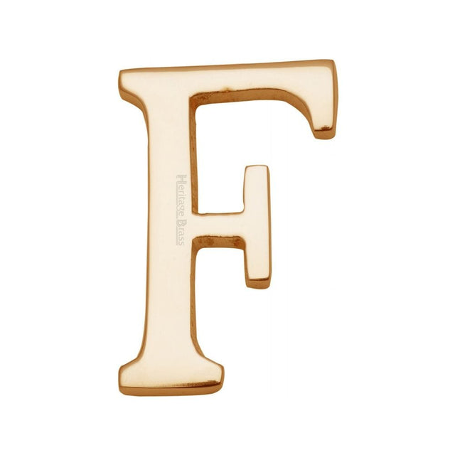 Heritage Brass Door Furniture Polished Brass / Letters / F Heritage Brass - Alphabet F Pin Fix 51mm (2") Polished Brass Finish