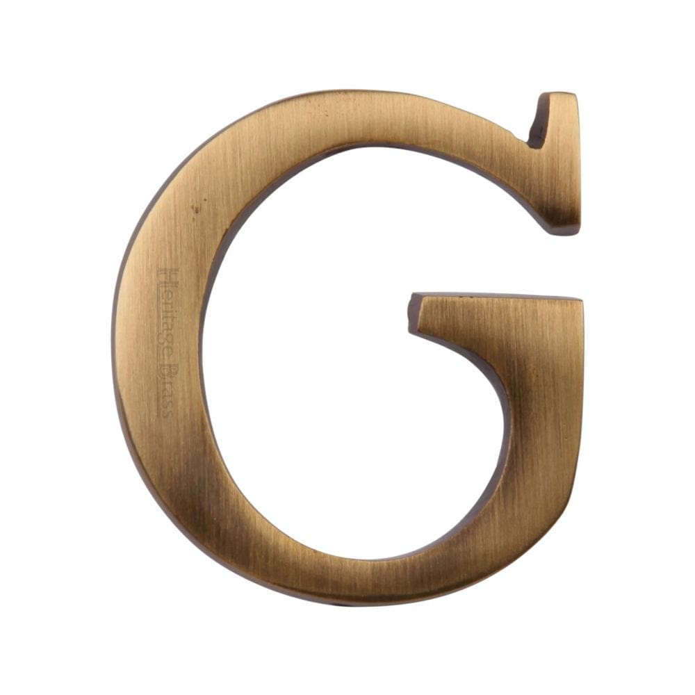 Heritage Brass Door Furniture Antique Brass / Letters / G Heritage Brass - Alphabet G Pin Fix 51mm (2") Antique Brass Finish
