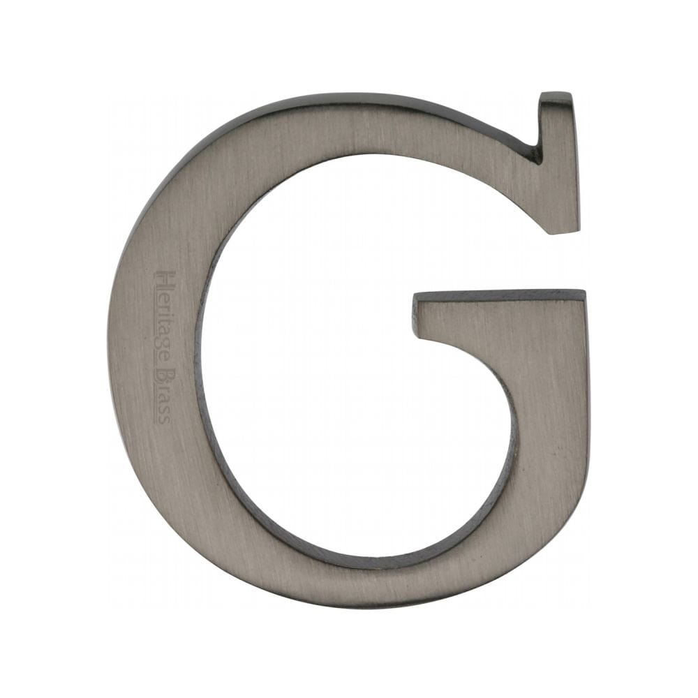 Heritage Brass Door Furniture Matt Bronze / Letters / G Heritage Brass - Alphabet G Pin Fix 51mm (2") Matt Bronze Finish