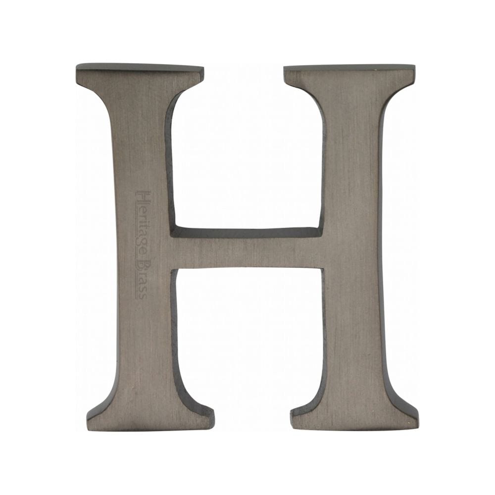 Heritage Brass Door Furniture Matt Bronze / Letters / H Heritage Brass - Alphabet H Pin Fix 51mm (2") Matt Bronze Finish