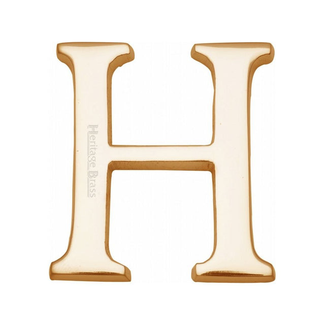 Heritage Brass Door Furniture Polished Brass / Letters / H Heritage Brass - Alphabet H Pin Fix 51mm (2") Polished Brass Finish