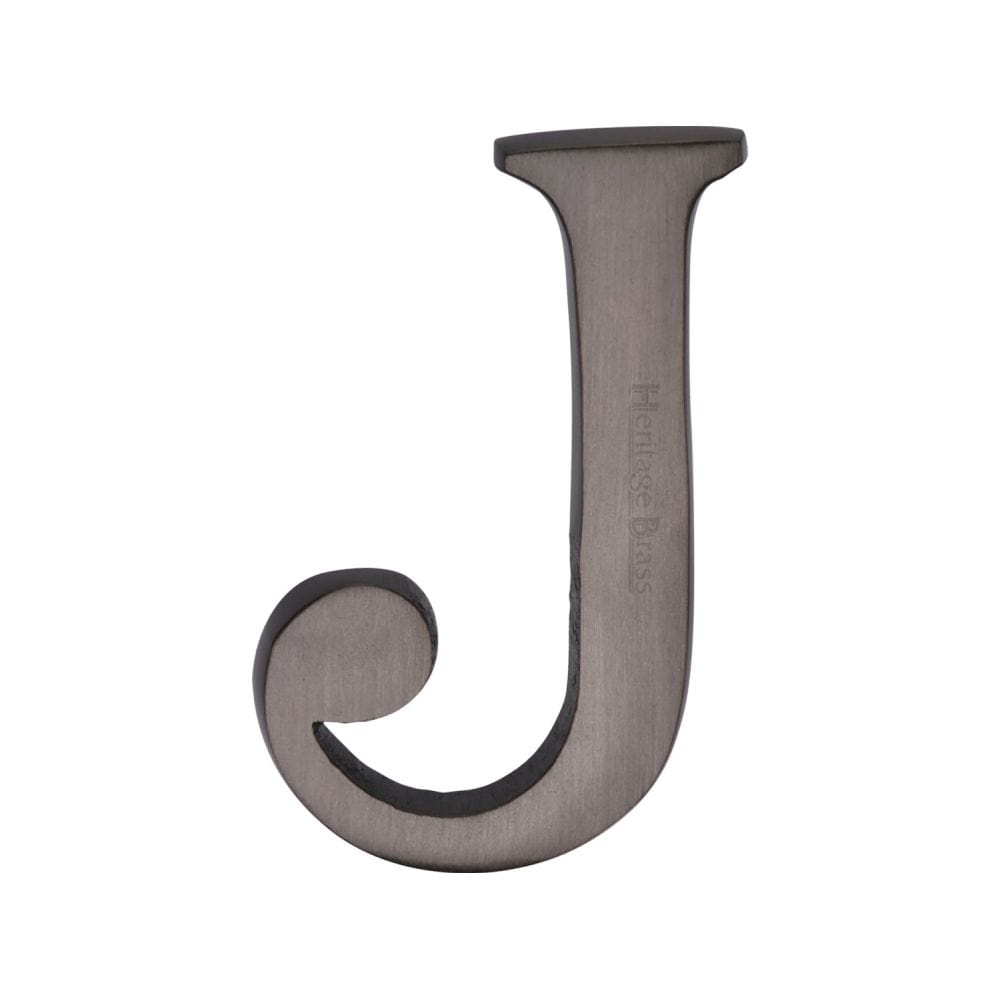 Heritage Brass Door Furniture Matt Bronze / Letters / J Heritage Brass - Alphabet J Pin Fix 51mm (2") Matt Bronze Finish