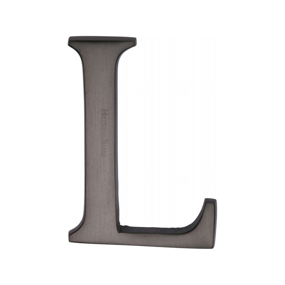 Heritage Brass Door Furniture Matt Bronze / Letters / L Heritage Brass - Alphabet L Pin Fix 51mm (2") Matt Bronze Finish