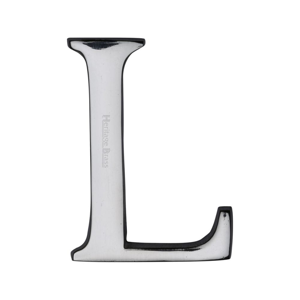 Heritage Brass Door Furniture Polished Chrome / Letters / L Heritage Brass - Alphabet L Pin Fix 51mm (2") Polished Chrome Finish