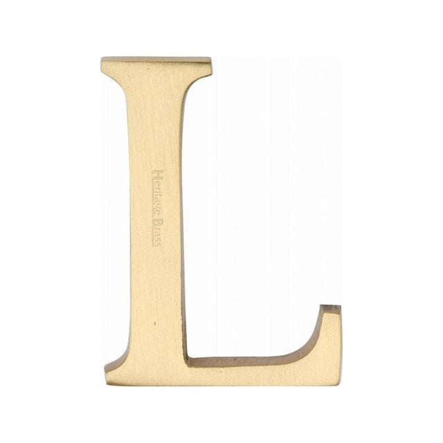 Heritage Brass Door Furniture Satin Brass / Letters / L Heritage Brass - Alphabet L Pin Fix 51mm (2") Satin Brass Finish