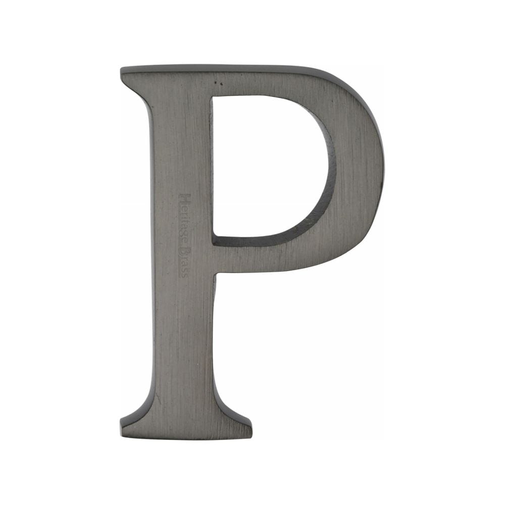 Heritage Brass Door Furniture Matt Bronze / Letters / P Heritage Brass - Alphabet P Pin Fix 51mm (2") Matt Bronze Finish