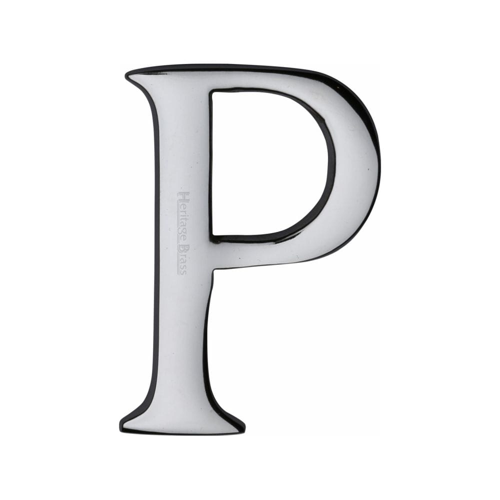 Heritage Brass Door Furniture Polished Chrome / Letters / P Heritage Brass - Alphabet P Pin Fix 51mm (2") Polished Chrome Finish