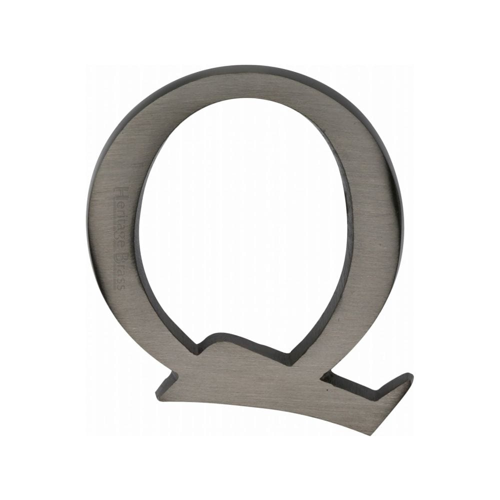 Heritage Brass Door Furniture Matt Bronze / Letters / Q Heritage Brass - Alphabet Q Pin Fix 51mm (2") Matt Bronze Finish
