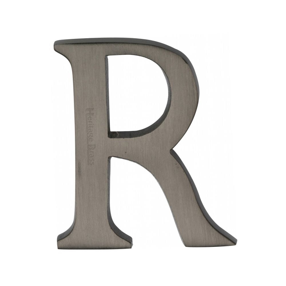 Heritage Brass Door Furniture Matt Bronze / Letters / R Heritage Brass - Alphabet R Pin Fix 51mm (2") Matt Bronze Finish