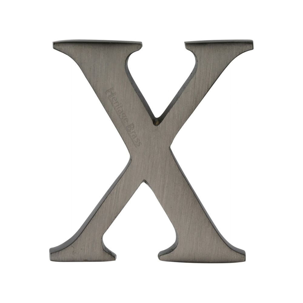 Heritage Brass Door Furniture Matt Bronze / Letters / X Heritage Brass - Alphabet X Pin Fix 51mm (2") Matt Bronze Finish