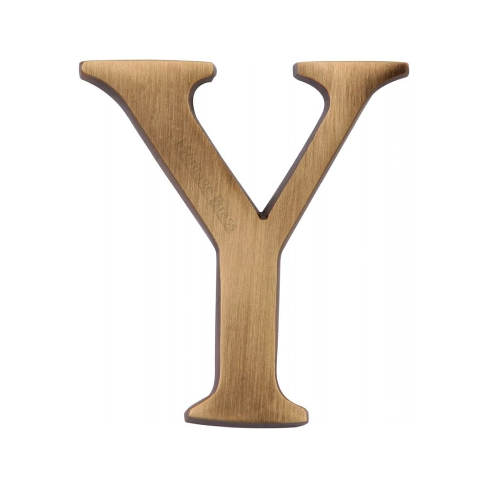 Heritage Brass Door Furniture Antique Brass / Letters / Y Heritage Brass - Alphabet Y Pin Fix 51mm (2") Antique Brass Finish
