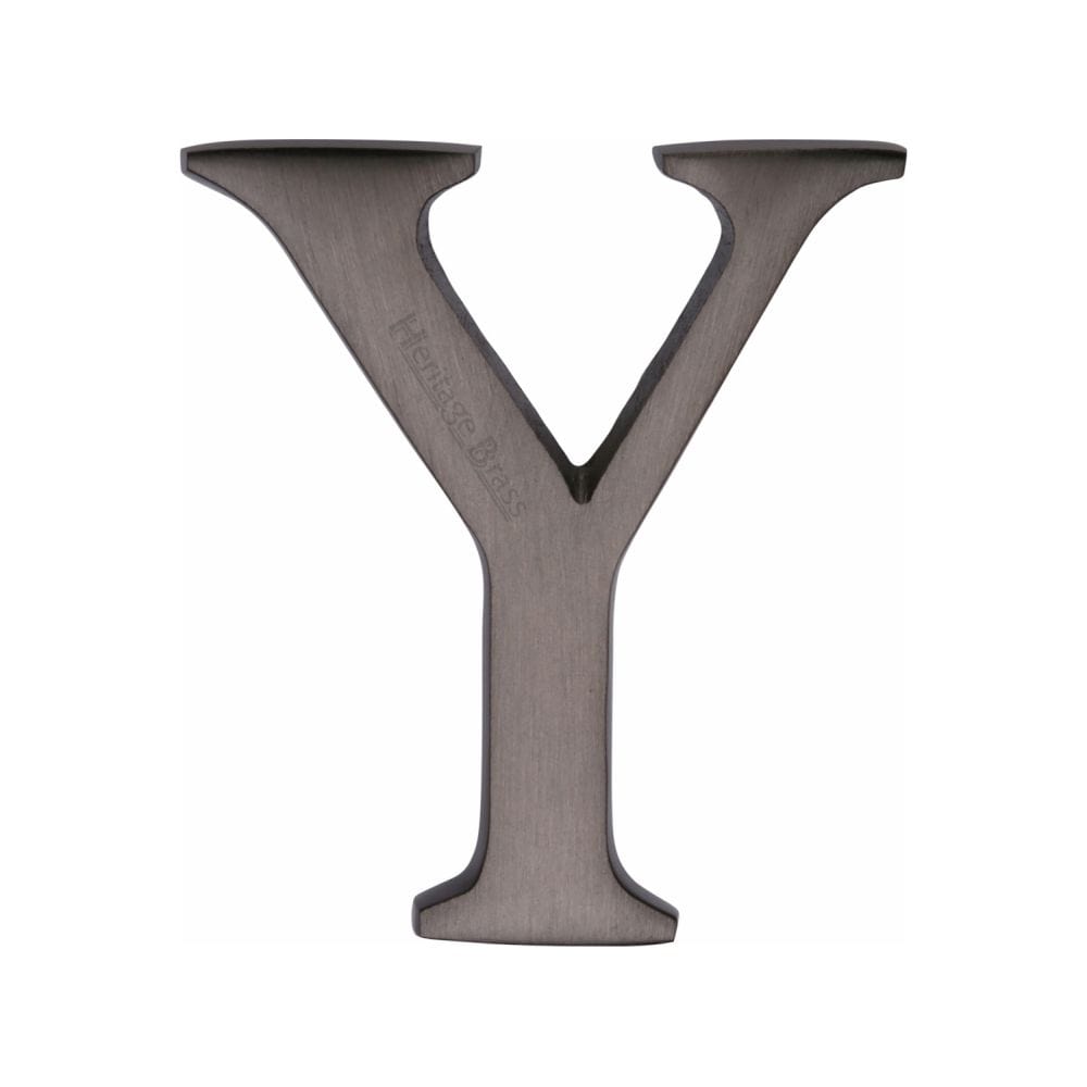 Heritage Brass Door Furniture Matt Bronze / Letters / Y Heritage Brass - Alphabet Y Pin Fix 51mm (2") Matt Bronze Finish