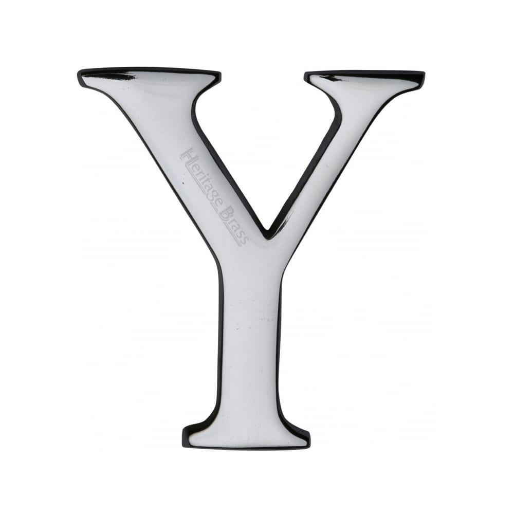 Heritage Brass Door Furniture Polished Chrome / Letters / Y Heritage Brass - Alphabet Y Pin Fix 51mm (2") Polished Chrome Finish